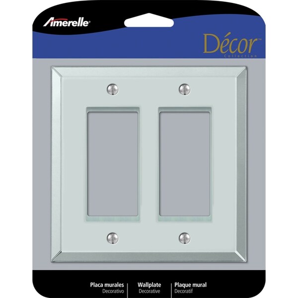Amerelle Amerelle Decora Mirror Clear 2 gang Acrylic Decorator Wall Plate 1 pk 66RR - main